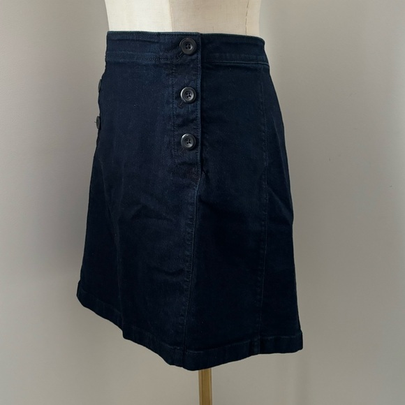 LOFT Dark Wash Denim Sailor Mini Skirt - Picture 2 of 9